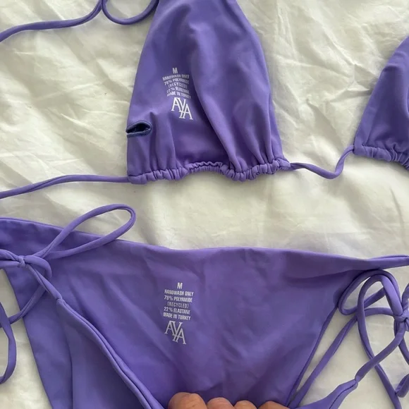 Aya the Label Purple Triangle Bikini Set - Picture 3 of 3